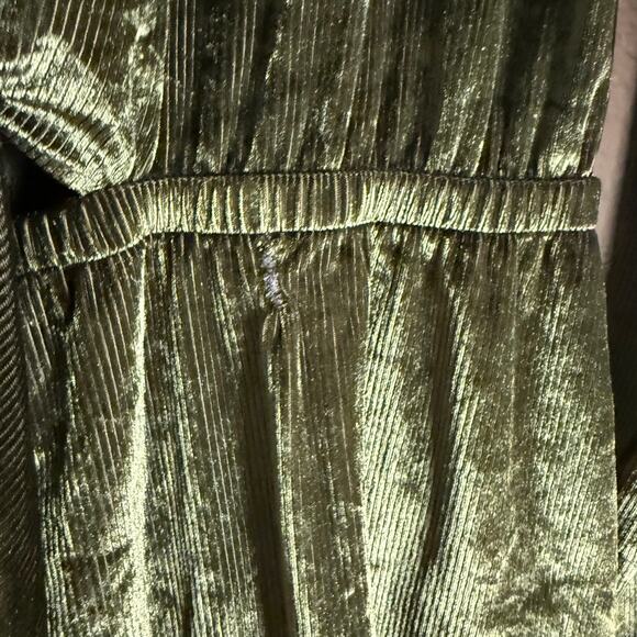 Show Me Your MuMu Velvet Green Monroe Tie Front Long Sleeve Mini Dress L - Picture 10 of 10